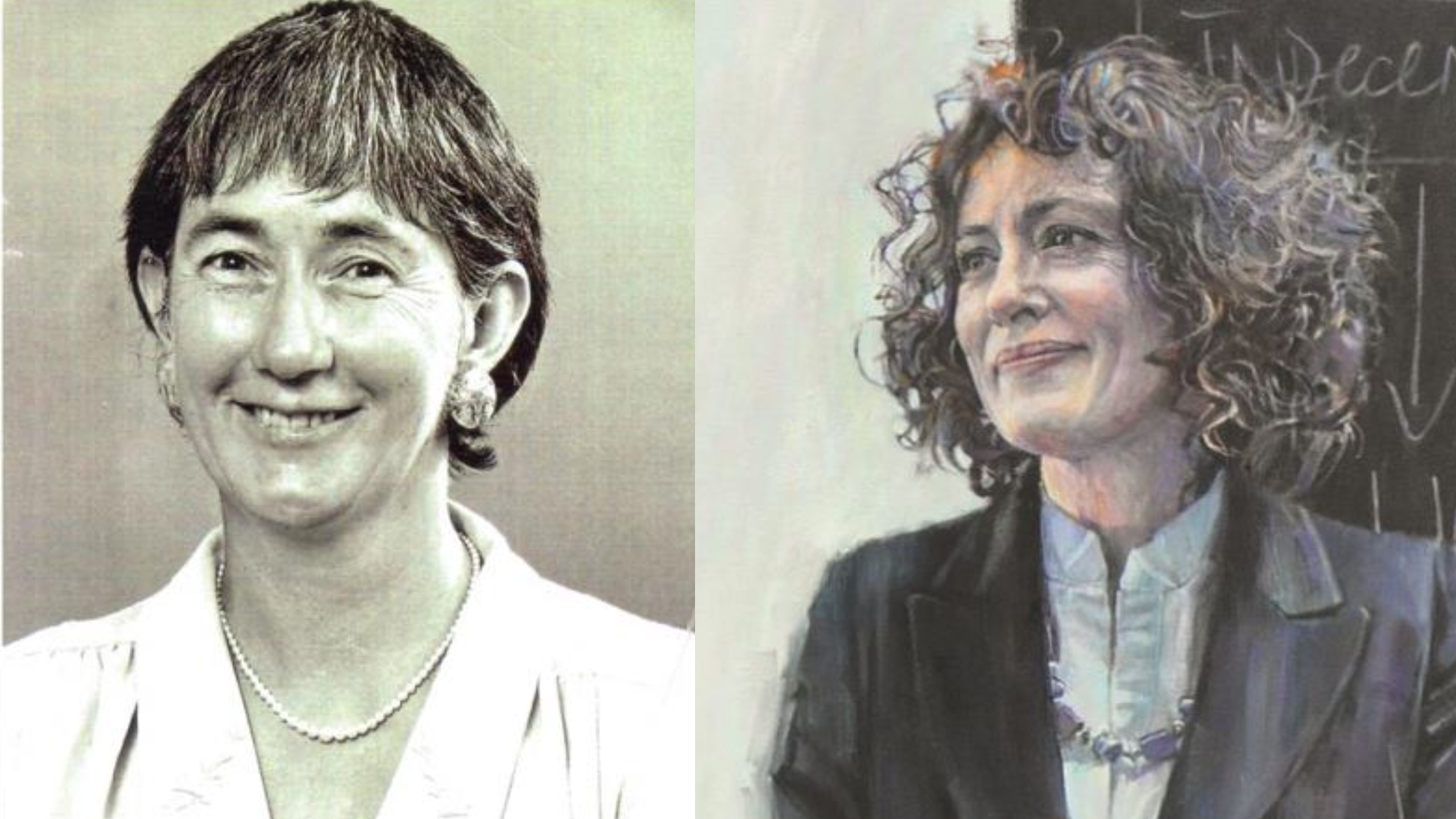 Colour photo of Elizabeth Templeton and a colour painting of Marcella Althaus-Reid